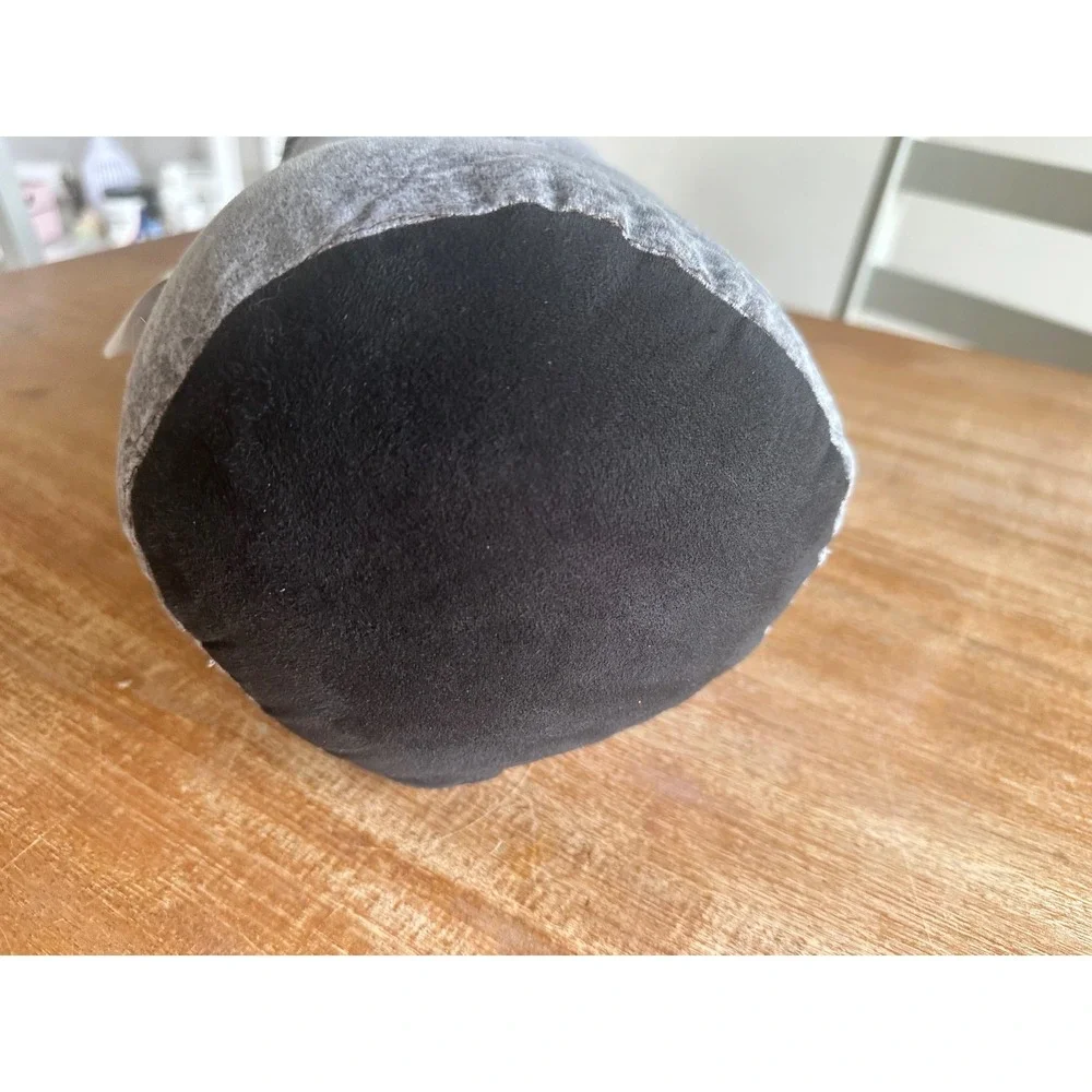 McLeland Design Grey Black Bolster Decorative Accent Pillow Pleated Colorblock